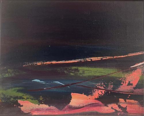 Night Fishing III 27x22cm $200 or series of 3 for $500 Professionally Framed
